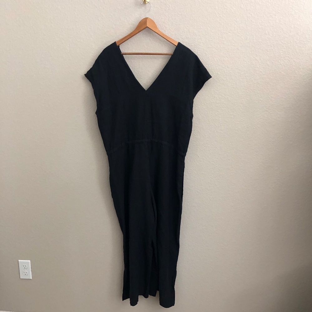 Anthro Cloth & Stone Linen Crop Wide Leg Jumpsuit - Picture 5 of 7